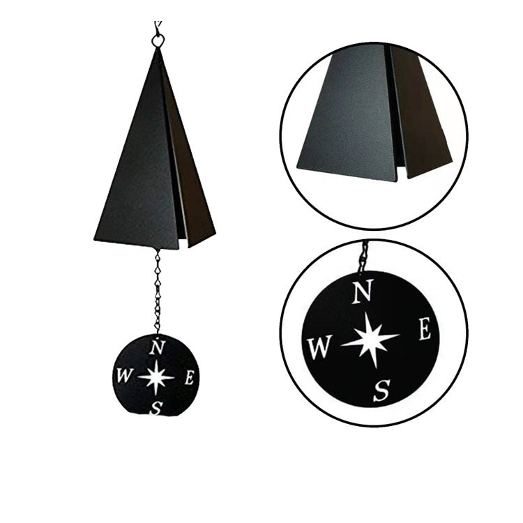 Triangle Wind Chime Pendant - Iron Metal Garden Decor