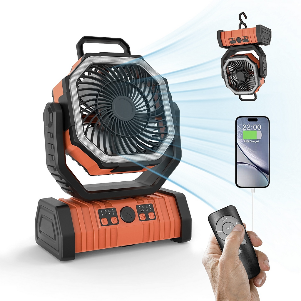 Outdoor Household Power Bank LED Light Camping Fan A:44”
