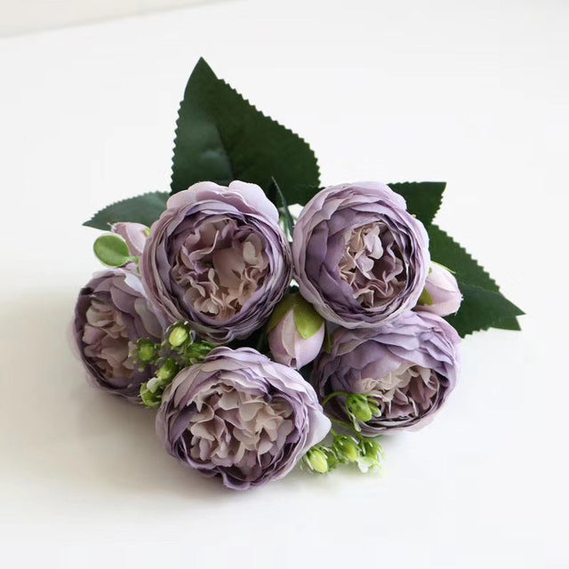 Silk Peony Bouquet for Home Decor and Scrapbooking
