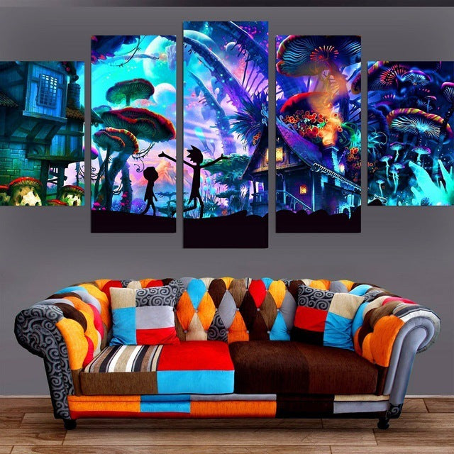 Rick and Morty Wall Art Set for Home Decoration (5 Pieces)