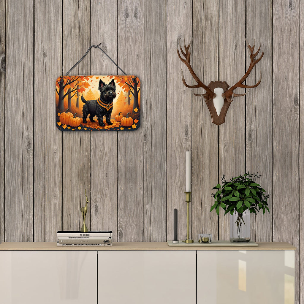Black Cairn Terrier Fall Wall or Door Hanging Prints