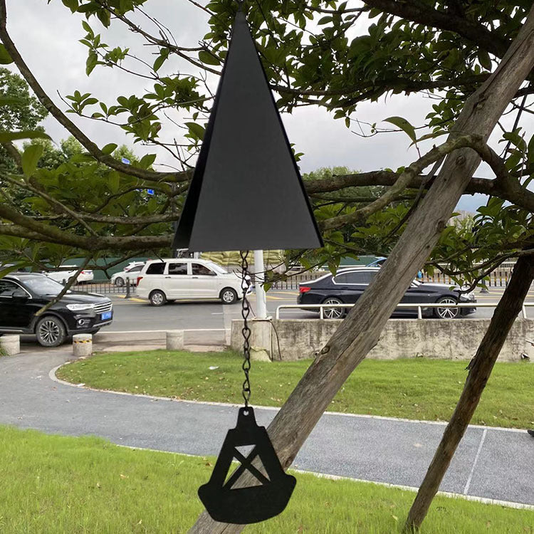 Triangle Wind Chime Pendant - Iron Metal Garden Decor