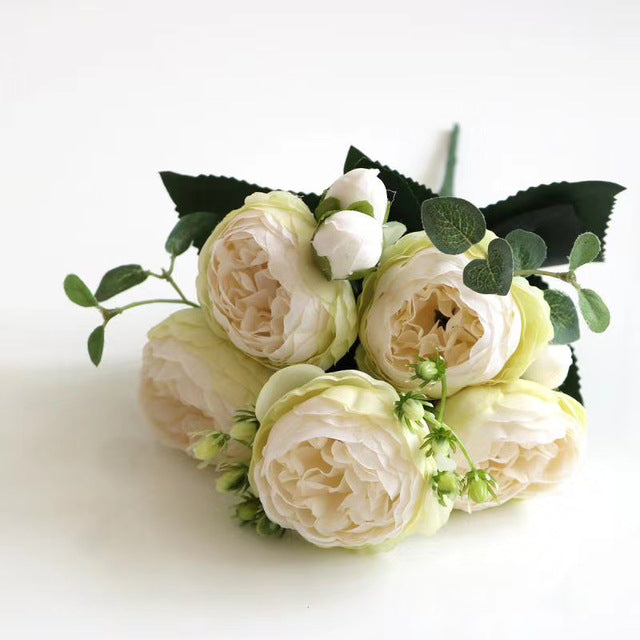 Silk Peony Bouquet for Home Decor and Scrapbooking
