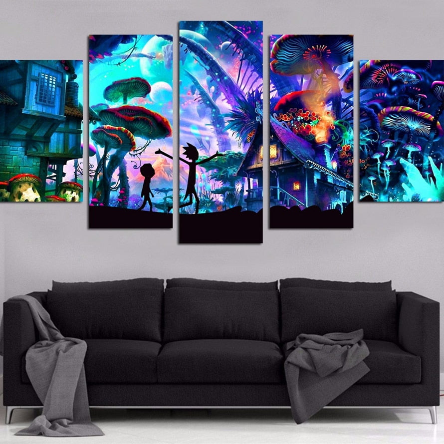 Rick and Morty Wall Art Set for Home Decoration (5 Pieces)