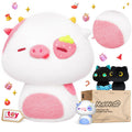 Mewaii Squishy Cloud-Like Softness Trending Kawaii Strawberry Cow Mushroom Plush Pillow A Must-Have Collectible for Young Adults Perfect for Kids Toddlers Girls Stuffed Animal (14")