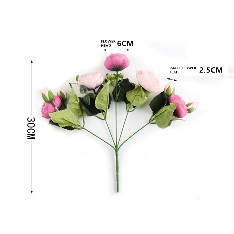 Silk Peony Bouquet for Home Decor and Scrapbooking