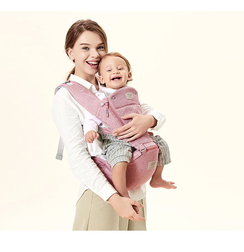 Baby Carrier with Bass Bear Hip Seat for Front Carry