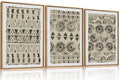 FWIEXA Beige Neutral Lines Framed Canvas Wall Art Set Black Boho Minimalist Wall Decor 3D Geometric Texture Wall Painting Mid Century Modern Art Print for Living Room Bedroom Office - 16”x24”x3 in wall art