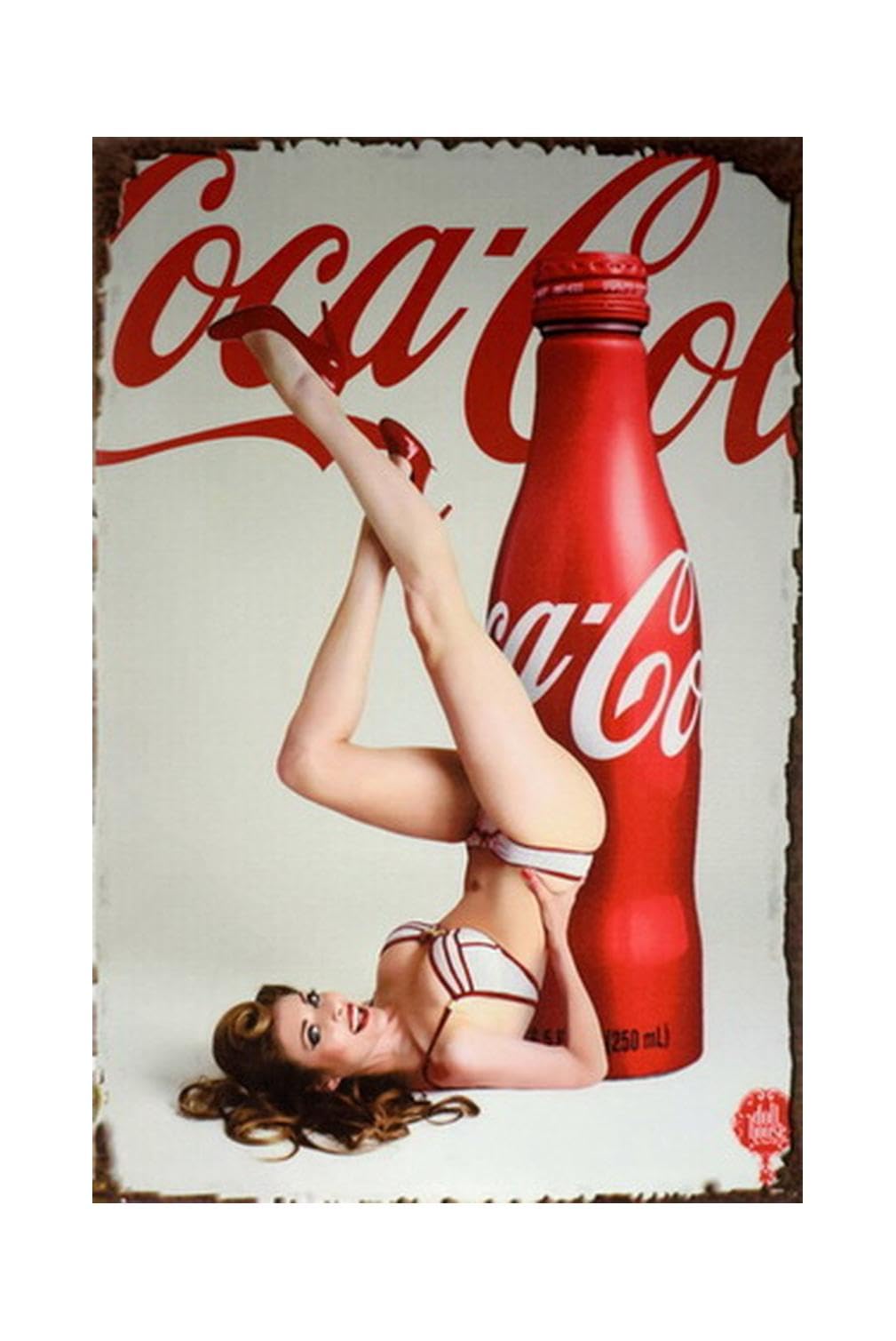 Xanovir Coke Tin Sign Metal Poster Vintage Wall Decor Coca Cola Hot Girl for Pub Restaurants Cafe Club Plaque Man Cave Wall 8x12 Inch
