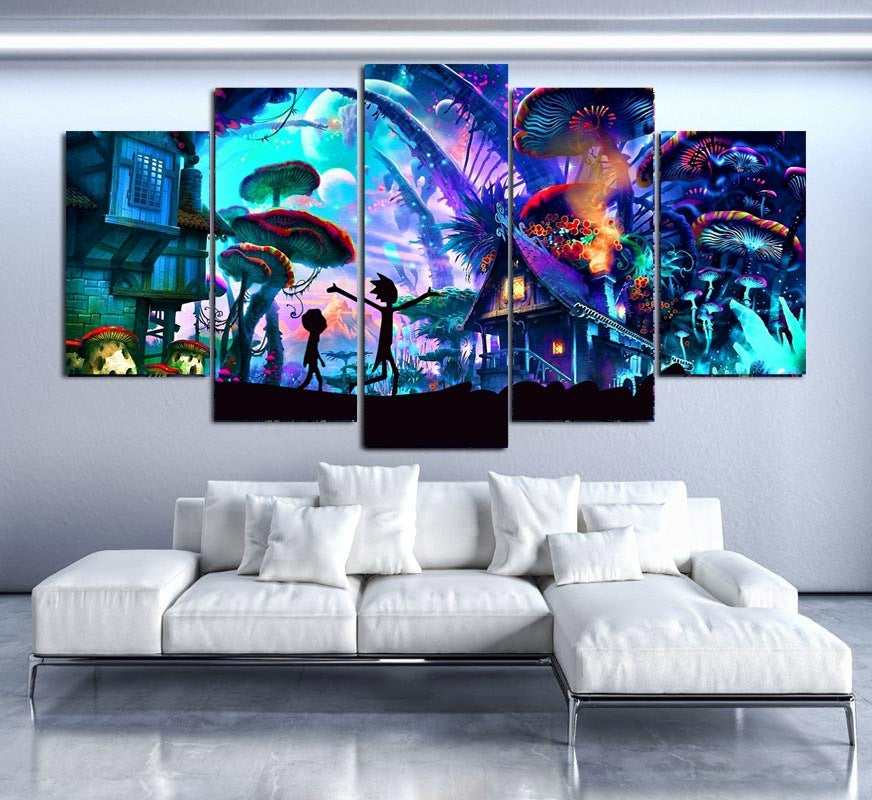 Rick and Morty Wall Art Set for Home Decoration (5 Pieces)