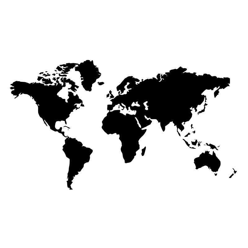 World Map Vinyl Wall Decal for Living Room Decor