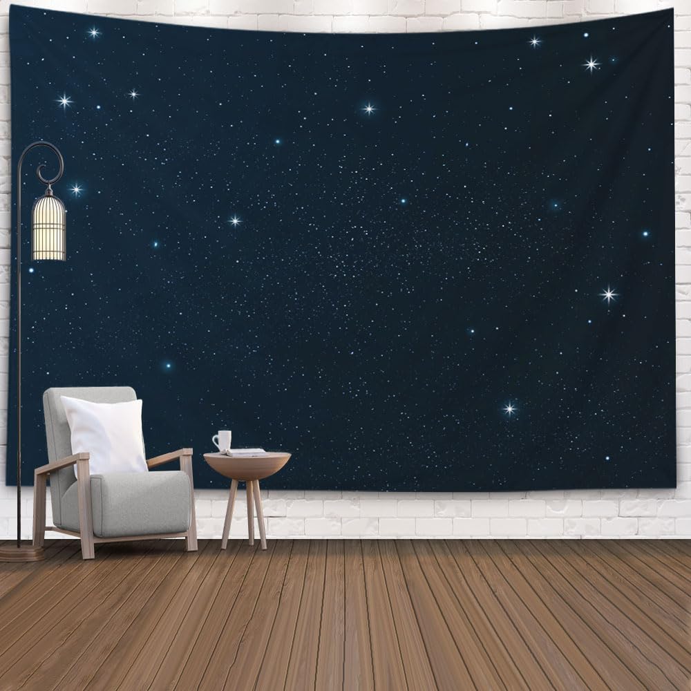 Gesmatic Starry Night Sky Tapestry Wall Hanging 80X60 Inches Aesthetic Tapastry Decor for Bedroom Living Room Dorm Stars Tapastry Large Wall Tapestry Art Indoor Wall Art