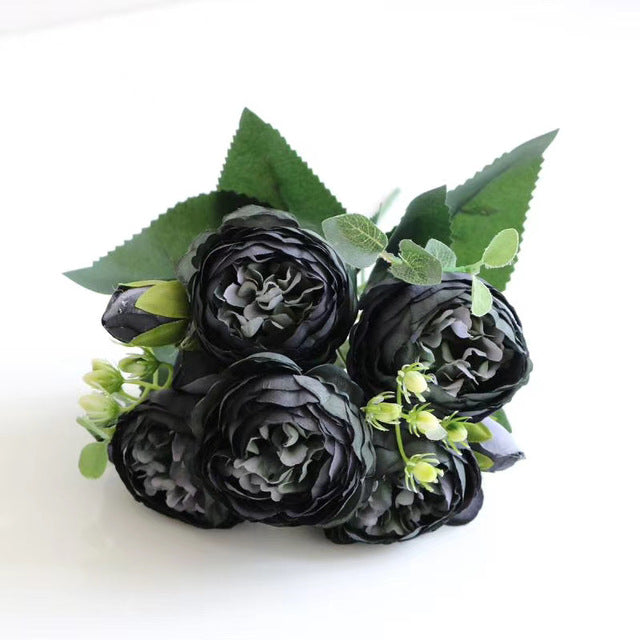Silk Peony Bouquet for Home Decor and Scrapbooking