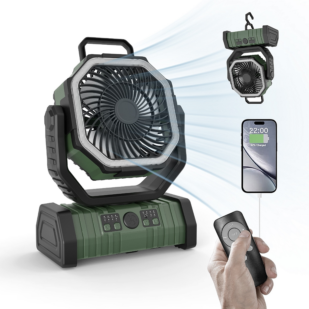 Outdoor Household Power Bank LED Light Camping Fan A:44”