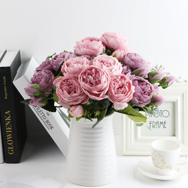 Silk Peony Bouquet for Home Decor and Scrapbooking
