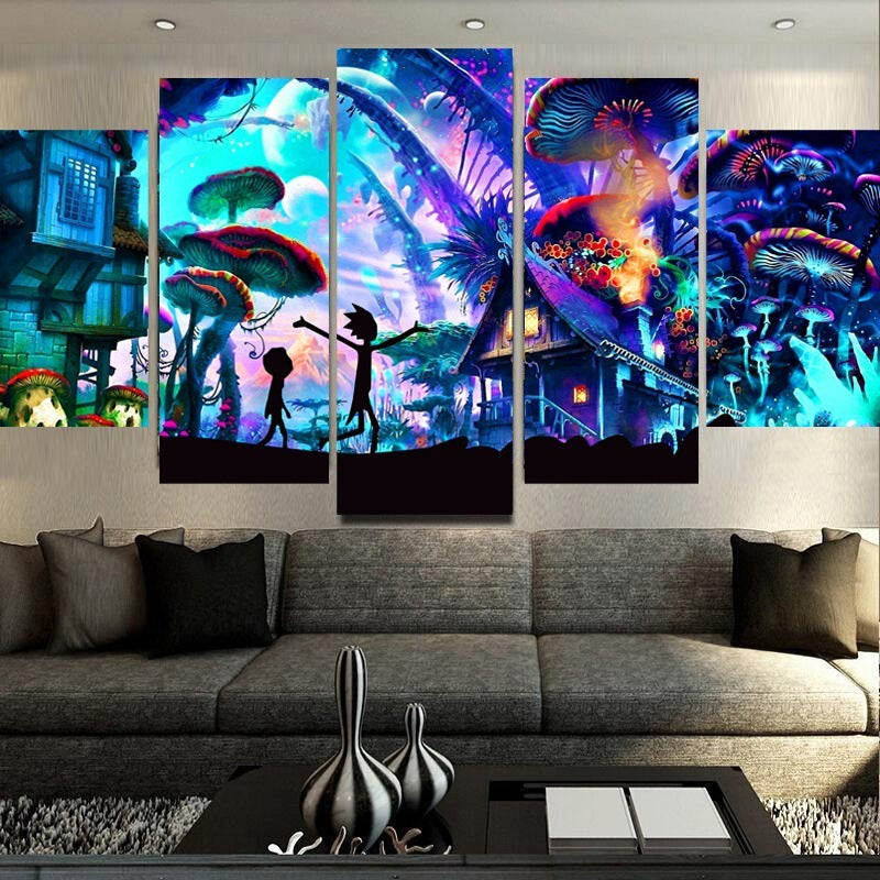 Rick and Morty Wall Art Set for Home Decoration (5 Pieces)